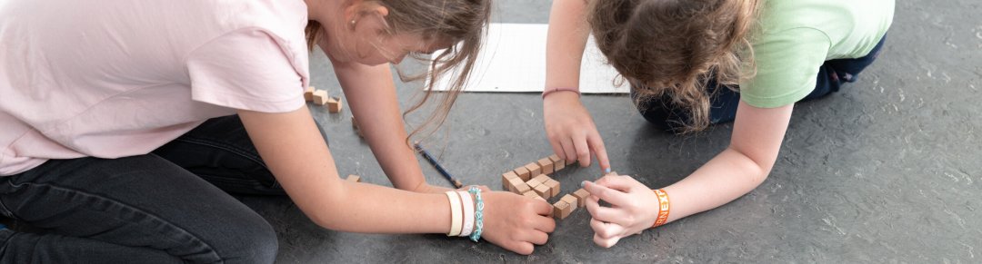 Children in the school gymnasium