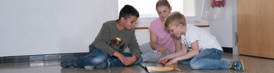Children in the school gymnasium