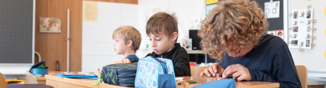 Children in the school gymnasium