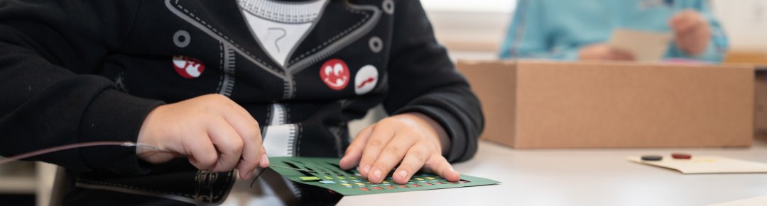 Children in the school gymnasium