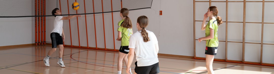 Children in the school gymnasium